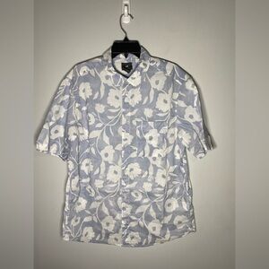 H&M Blue and White Casual Button Down Shirt